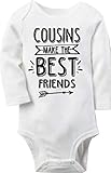 Cousins Make The Best Friends Baby Onesie Bodysuit or T-Shirt (3-6M Standard Long Sleeve Bodysuit)