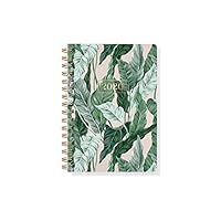 Fringe Vegan Leather Spiral 17 Month Dated Planner (Aug 2019 - Dec 2020), 5.75 x 8.25 Inches, Banana Leaf (113007)