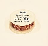 20 Ga Solid Bare Round Copper Wire (1/4 Lb. - 78 Ft.)Spool