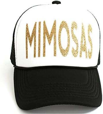 High Limit Mimosas Oldgold/White Trucker Hat With Oldgold Glitter Lettering accessories by