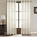 Dreaming Casa Natural Linen Sheer Curtains for Bedroom Solid Semi Sheer Grommet for Living Room 2 Panels 84 inches Long, 52