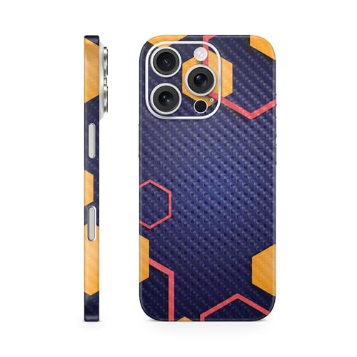 Carbon Fiber Phone Skin Compatible with Apple iPhone 16 Pro - Complimentary Hex…