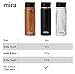 MIRA 18 oz Tea Infuser Thermo - Stainless Steel Travel Bottle with Removable Strainer for Loose Leaf Tea - Insulated Hot & Cold Brew Steeper - Black