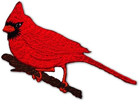 Cardinal Red Bird Applique Embroidered Iron on Patch