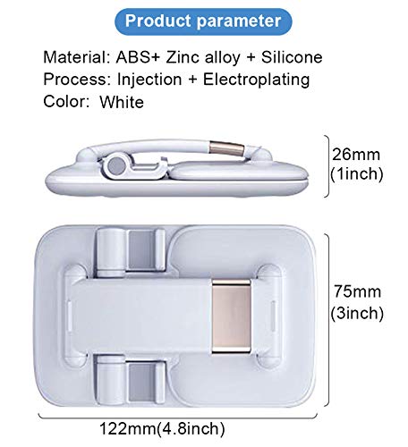 Upgraded Foldable Cell Phone Stand, Angle & Height Adjustable Cradle Dock Desktop Holder with Stable Anti-Slip Design Compatible with 4.7-10.5in iPhone/iPad/Samsung Galaxy/Ebook Reader (White-A)