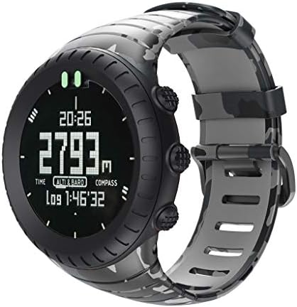 Sansee Compatible with for SUUNTO Core Smart Watch Silicone Replacement Strap, Easy to Install and Remove, Fashion Camouflage Silicone Sport Replacement Watch Wrist Strap Band