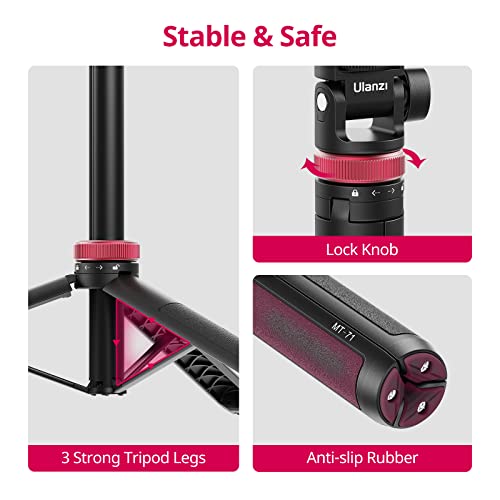 ULANZI Select 59in Selfie Tripod for Camera - MT-71 Invisible Long Extendable Selfie Vlog Handle Portable Lightweight Tripod Stand 7 Sections for Action Cameras