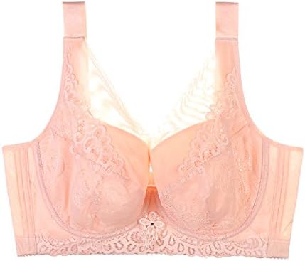 Women Elegant Plus Size Bra Cotton Bh Push Up Lace Breathable Sexy Bra 90-105 Cup D E F Pink 115 132