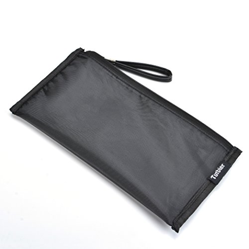 Securit Bank Deposit / Utility Zipper Coin Bag, Black 6 Bags (9 X 4.5 inch)