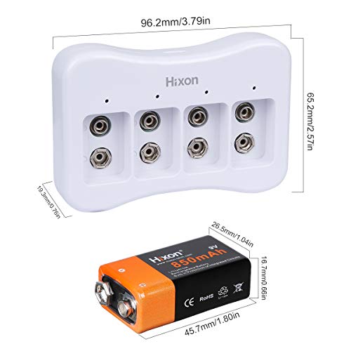 Hixon 9v Rechargeable Batteries,9 Volt Rechargeable Batteries with