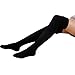 Ordenado 2 Pairs Women's Over knee Leg Warmer Thigh High Cotton Winter Socks( Black&dark Grey)One Size