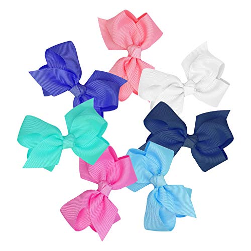 image for Anezus 42Pcs Hair Bows Ribbon Hair Clips for Baby Girls Teens Toddlers
