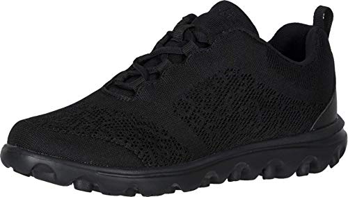Propét Women's TravelActiv Sneakers Casual Lace-Up Shoes, All Black, 6 X-Wide