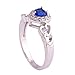 Psiroy 925 Sterling Silver Plated Heart Shaped Simulated Blue Sapphire Halo Engagement Ring for Women Size 8