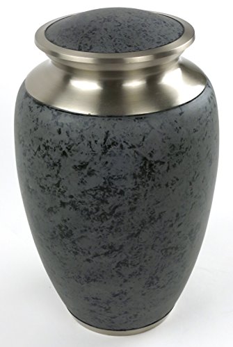 Slate Funeral Urn by Liliane Memorials - Cremation Urn for Human Ashes - Hand Made in Brass - Suitable for Cemetery Burial or Niche - Large Size fits remains of Adults up to 200 lbs- Marble Grey Model - Thumbnail 6