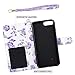 ULAK iPhone 8 Plus Case, iPhone 7 Plus Wallet Case, Glitter PU Leather Wallet Case with Kickstand and ID Card Slot Wrist Strap Shockproof Flip Cover for iPhone 8 Plus - Light Purple