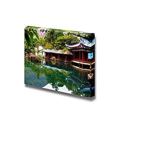 Canvas Prints Wall Art - Beautiful Scenery/Landscape The Scene of The Chinese Garden | Modern Wall Decor/Home Decoration Stretched Gallery Canvas Wrap Giclee Print & Ready to Hang - 12" x 18"