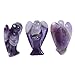 Carved African Amethyst Gemstone Peace Angel Pocket Guardian AngelHealing Statue 1.5 inch
