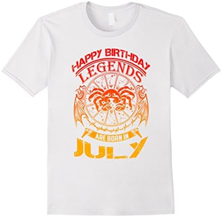 Mens Happy Birthday - Zodiac - Legends are born in July T-Shirt XL White