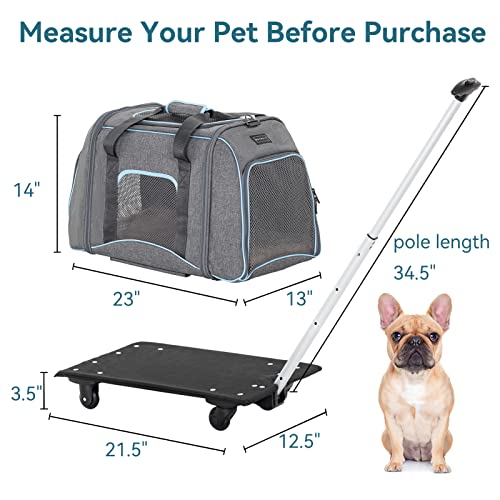 Petsfit Pet Carrier with Removable Wheels for Cats, Dogs up to 30 Pound