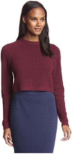 Ronny Kobo Women's Antonina Crop Sweater, Bordeaux, S