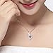 YFN Sterling Silver Heart Necklace for Women Birthday Gifts for Her Mom Wife Daughter Girlfriends (Purple)