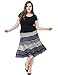 Chicwe Women's Plus Size A Line Flared Knee Long Skirt with Stretch Waistband