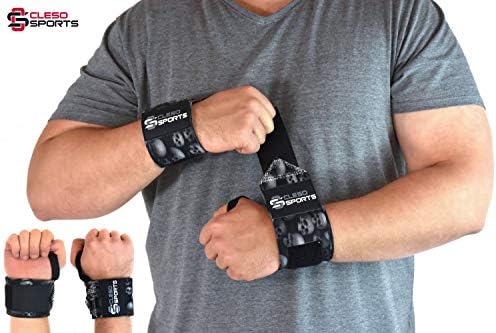 Cleso Sports Set of 2 Designer Wrist Wrap Hardcore Wrist Wraps for Bodybuilding, Powerlifting, Crossfit Strength Sports & Fitness 45 cm Professional Quality – Suitable for Men & Women