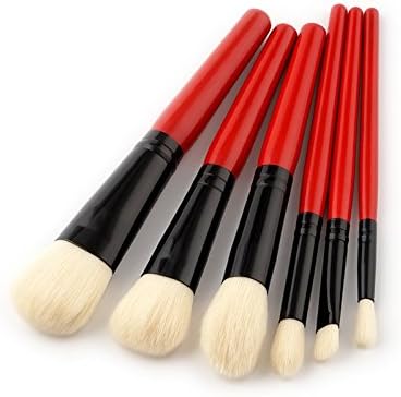 Todxie TM 6pcs Wood Red Handle maquiagem Make Up Brushes Set Professional Nature Bristle Brushes Beauty Essentials Makeup Brushes