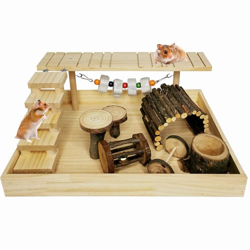 Hamiledyi Wooden Hamster Platform Set