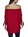 Just Quella Women's Off Shoulder Loose Shirt Blouse 8422 (M, Claret Red)