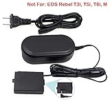 ACK-E10, FlyHi ACK-E10 AC Power Adapter DR-E10 DC Coupler Charger Kit (Replacement for LP-E10) for Canon EOS Rebel T3, T5, T6, T7, T100 Kiss X50, Kiss X70, EOS 1100D, 1200D, 1300D, 2000D, 4000D.