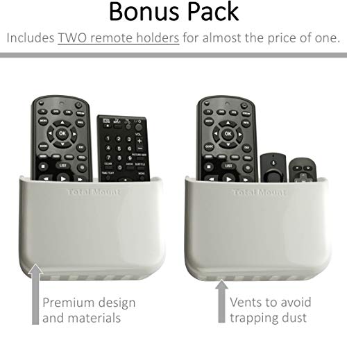 TotalMount Universal Remote Holders (Quantity 2 - Two Remotes per Holder - White) - Thumbnail 2