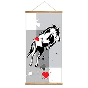 Hanging Poster with NO Mangetic Wood Frames Ink Abstract Animals Home Wall Canvas Prints Ready to Hang - 18"x36"