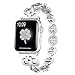 Secbolt Stainless Steel Bands Compatible Apple Watch Band 38mm 40mm iWatch Series 5, Series 4, Series 3, Series 2, Series 1, Shamrock Link with Diamond Women Girls, Silver