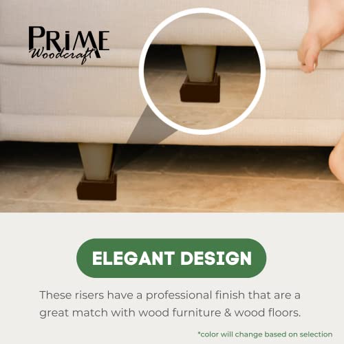 Prime Woodcraft Walnut Wood Risers 2 Inch Height, 4 Risers, Walnut
