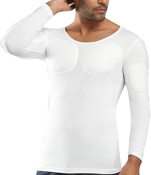 Q&M Hombres Cofre Falso Músculo Camisa de Manga Larga Sudor elástico Transpirable Shapewear Delgado,M: Amazon.es: Hogar