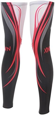 Unisex Sports Cycling Sun Protective Uv Cover Strech Leg Knee Long Sleeve Brace Support 1pair Black M-XXXL