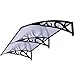 VIVOHOME Polycarbonate Window Door Awning Canopy Grey with Black Bracket 40 Inch x 80 Inch