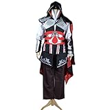 Angelaicos Mens Halloween Dress up Costume Clothing Suit Cloak Black Custom Made (3XL, Ezio)