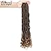 Lihui Goddess Locs Crochet Hair 14 Inch Curly Faux Locs Crochet Hair Pre Looped Crochet Locs Hair Extension Soft Goddess Faux Locs With Curly Ends(14inch, 1B/27, 6packs)