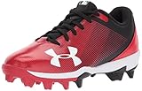 Under Armour Boys' Leadoff Low Jr. RM Baseball Shoe, Black (061)/Red, 5