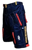 Astek Men's Orange Black MTB BMX Baggy Padded Mountain Bike Shorts