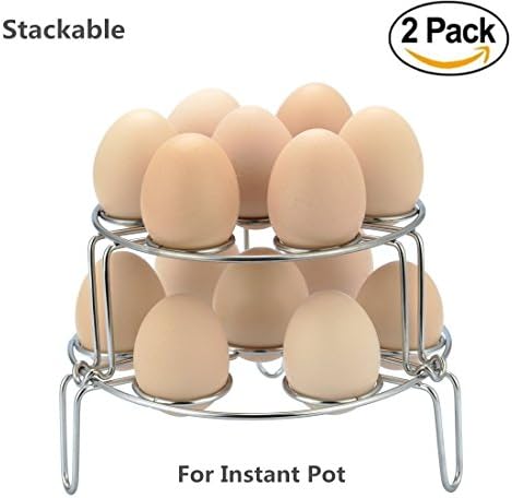 Upgraded Stackable Steamer Rack for Instant pot/pressure cooker/Cook Pot/,Multipurpose Egg Vegetable Meat Seafood Steam Rack Basket Stainless Steel Trivet Cooking Accessories-2 Pack