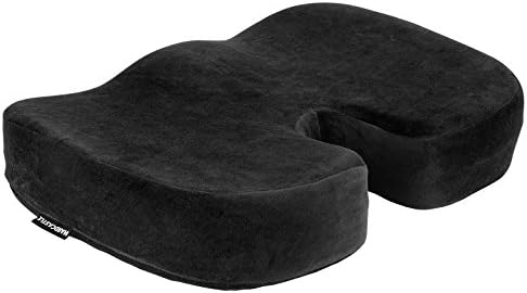 Hardcastle Plush Black Memory Foam Padded Seat Cushion