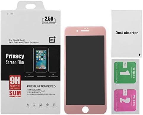 BuySShow Curved iPhone 7 Plus Privacy Screen Protector 5.5 inches Privacy Screen iPhone 7 Plus privacy tempered glass Anti Spy 0.3mm 9H Hardness Full Screen (Rose gold)