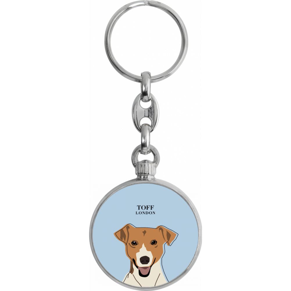 Toff London Beige Jack Russell Terrier Dog Head Keyring