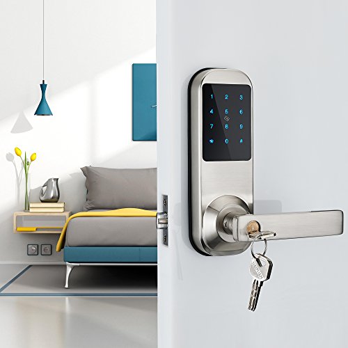 HAIFUAN Security Digital Keyless Code Door Lock, Unlock with Code Card and Key(HFAM10-R-NB)