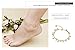 Fate Love Heart Shape Pendant Twisted Rope Chain Anklet 18k Gold Plated Foot Chain, 8