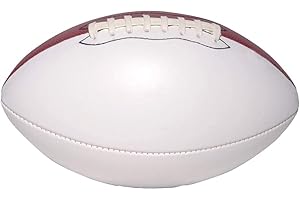 Ballstars Autograph Blank Mid 9 Inch Football | Official Size 3 | Football Trophy for Signing with Two White Panels